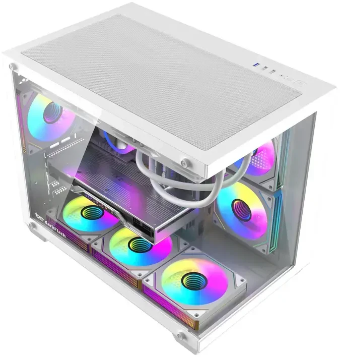 „DarkFlash B275 PRO“ kompiuterio korpusas (baltas) + 6 ventiliatoriai