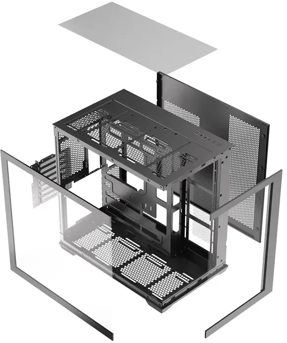 DarkFlash C280 computer case (juodas) + 7 fans