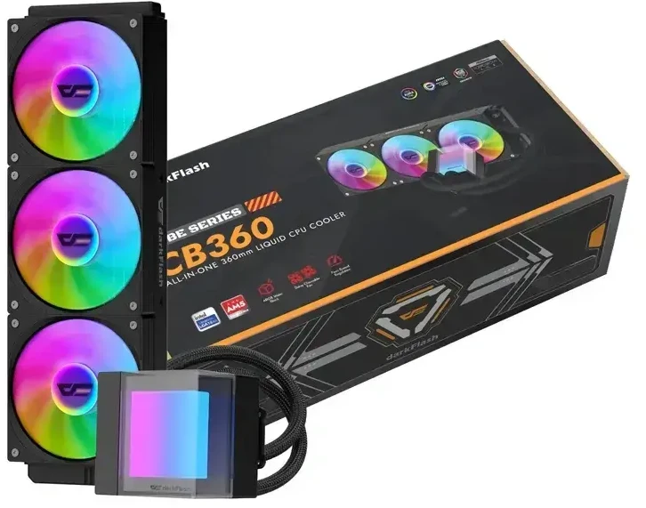 „DarkFlash CB360“ vandeniu aušinamas procesoriaus aušintuvas (juodas)
