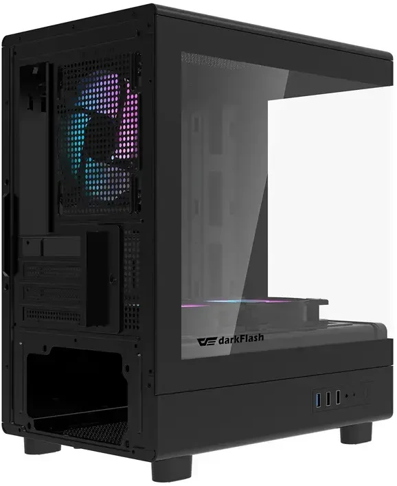 „Darkflash DB330M“ kompiuterio korpusas + 3 ventiliatoriai (juodas)