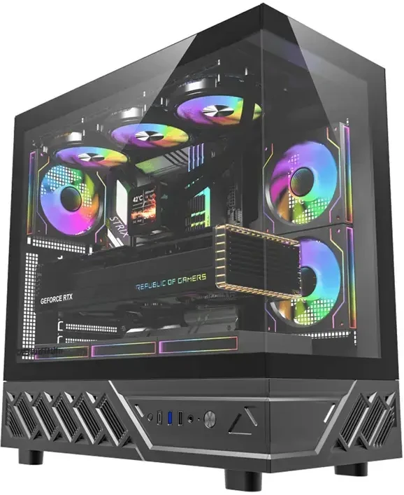 DarkFlash DS950 computer case (juodas) + 6 fans