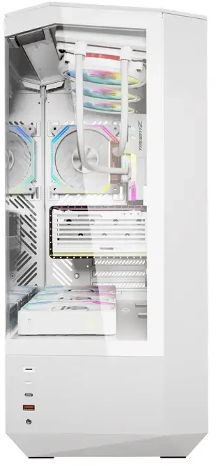 „Darkflash DY460“ kompiuterio korpusas (Baltas) + 4 ARGB ventiliatoriai