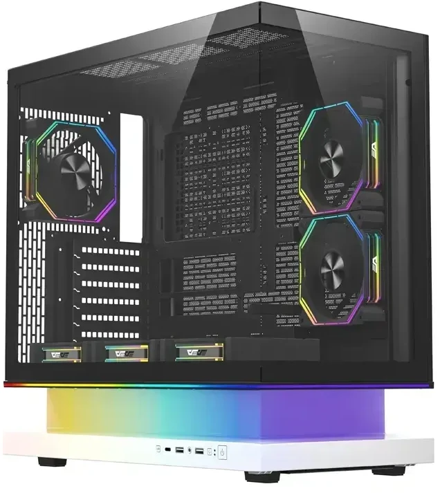 DarkFlash F1 ATX Computer Case + 6 Fans (Baltas)