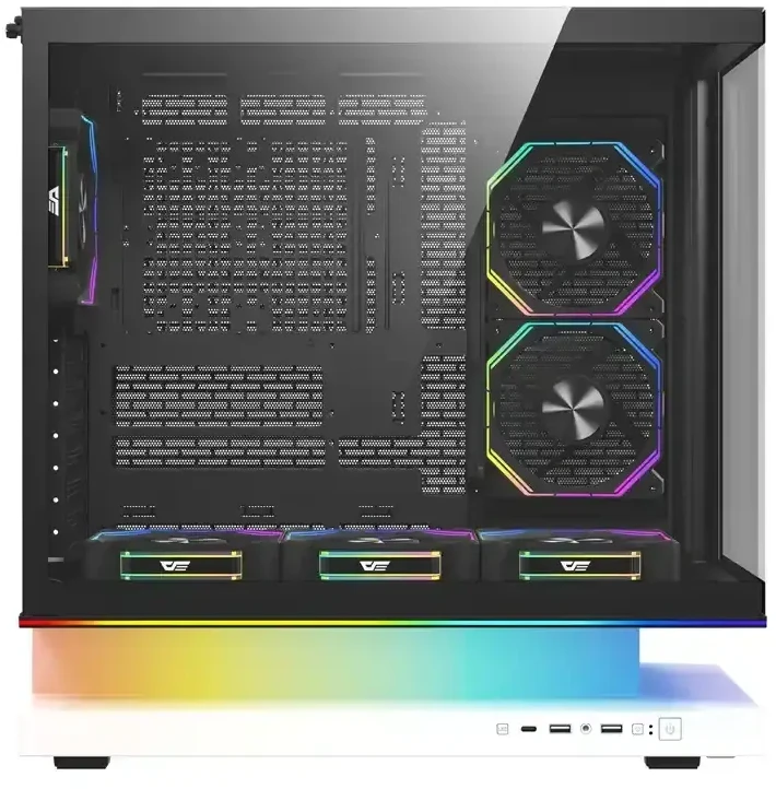DarkFlash F1 ATX Computer Case + 6 Fans (Baltas)
