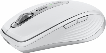 Belaidė pelė Logitech MX Anywhere 3S - RF belaidė + Bluetooth, lazerinis, 8000 DPI, Pale Pilkas (Baltas)