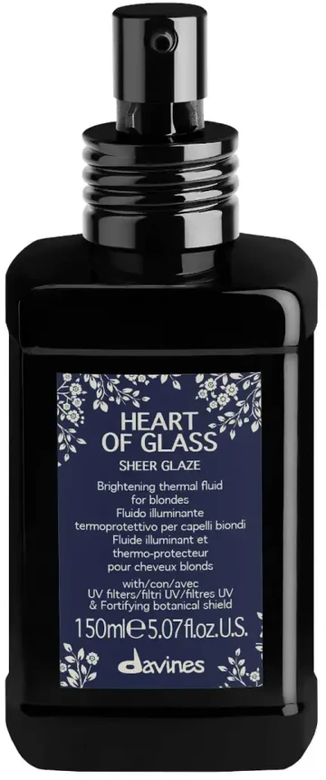 Davines Heart Of Glass Sheer Glaze Brightening Thermal Fluid blizgesys ir apsauga šviesiems plaukams, 150 ml
