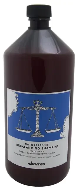 Davines NATURALTECH Rebalancing Šampūnas šampūnas riebiai galvos odai ir plaukams, 1000 ml