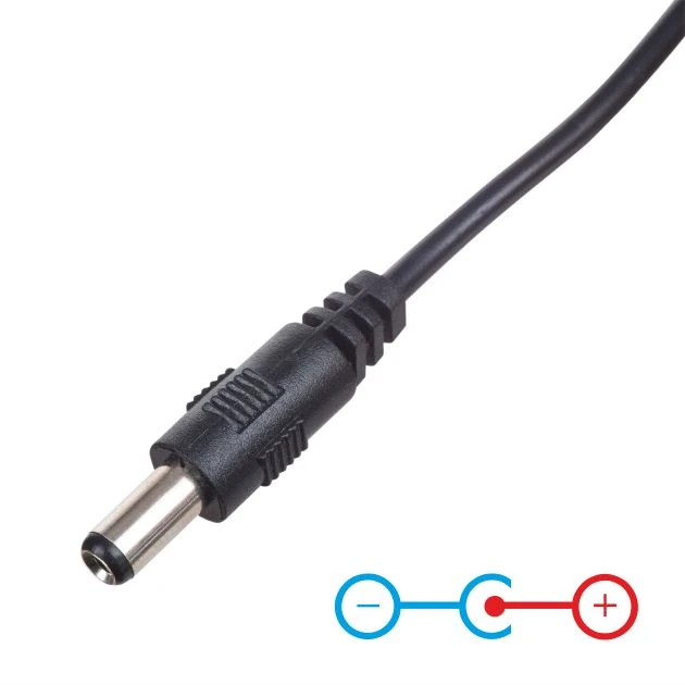 Kabelis USB Akyga USB-A - DC 5.5 x 2.5 mm 0.8 m Juodas (AK-DC-04)