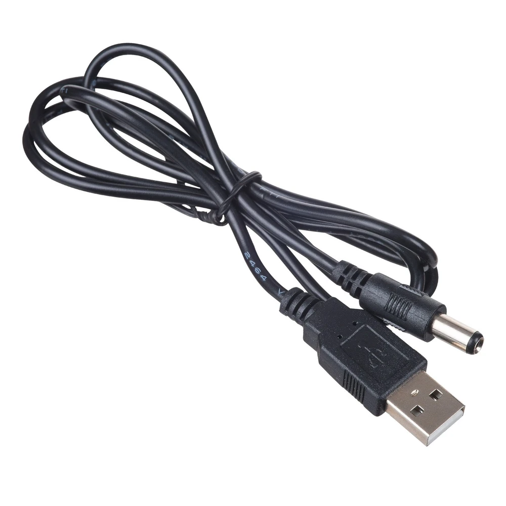 Kabelis USB Akyga USB-A - DC 5.5 x 2.5 mm 0.8 m Juodas (AK-DC-04)
