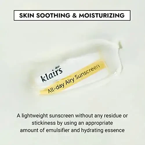 Dear Klairs Klairs All-Day Airy Sunscreen SPF 50+PA++++ apsauginis veido kremas nuo saulės, 50 g