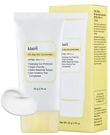 Dear Klairs Klairs All-Day Airy Sunscreen SPF 50+PA++++ apsauginis veido kremas nuo saulės, 50 g