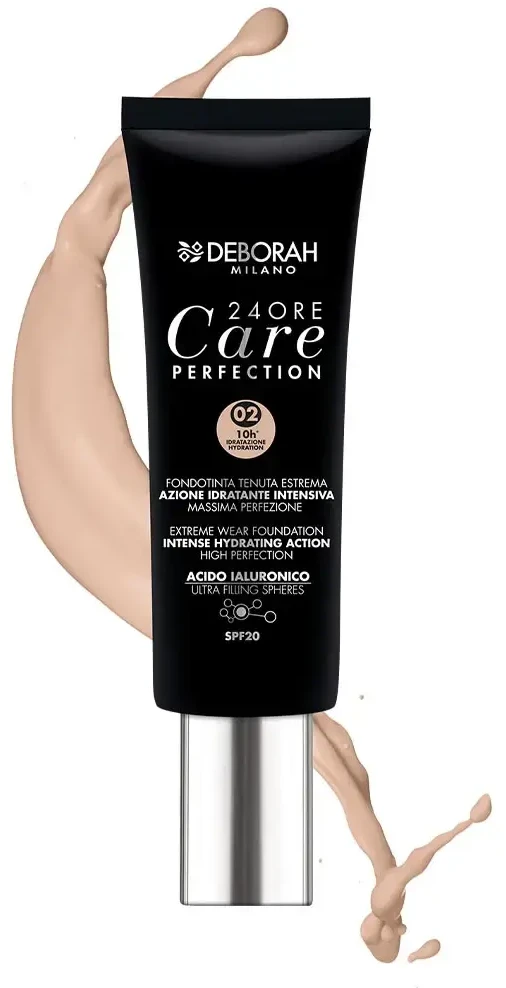 Deborah, 24 Ore Care Perfection ilgai išliekantis skystas makiažo pagrindas, 001, šviesi spalva, SPF 20, 30 ml *Mėginamoji pakuotė