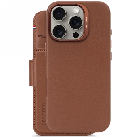 Decoded Leather Detachable Wallet MagSafe with Wallet Apple iPhone 16 Pro - dėklas telefonui rudos spalvos