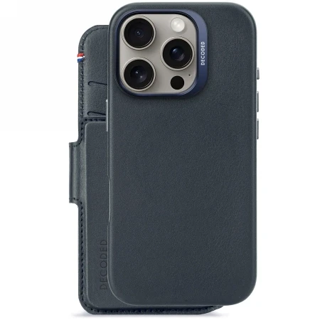 Decoded Leather Detachable Wallet MagSafe with Wallet Apple iPhone 16 Pro - dėklas telefonui mėlynos spalvos
