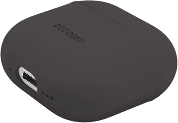 „Decoded Silicone Aircase“ – silikoninis apsauginis dėklas, skirtas 4-osios kartos „AirPods“ ausinėms, anglies spalvos.