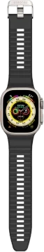 Decoded Decoded Ultra Traction – silikoninis laikrodis, skirtas Apple Watch 49/45/44/42 mm Gen 1-9 – SE (juodas)