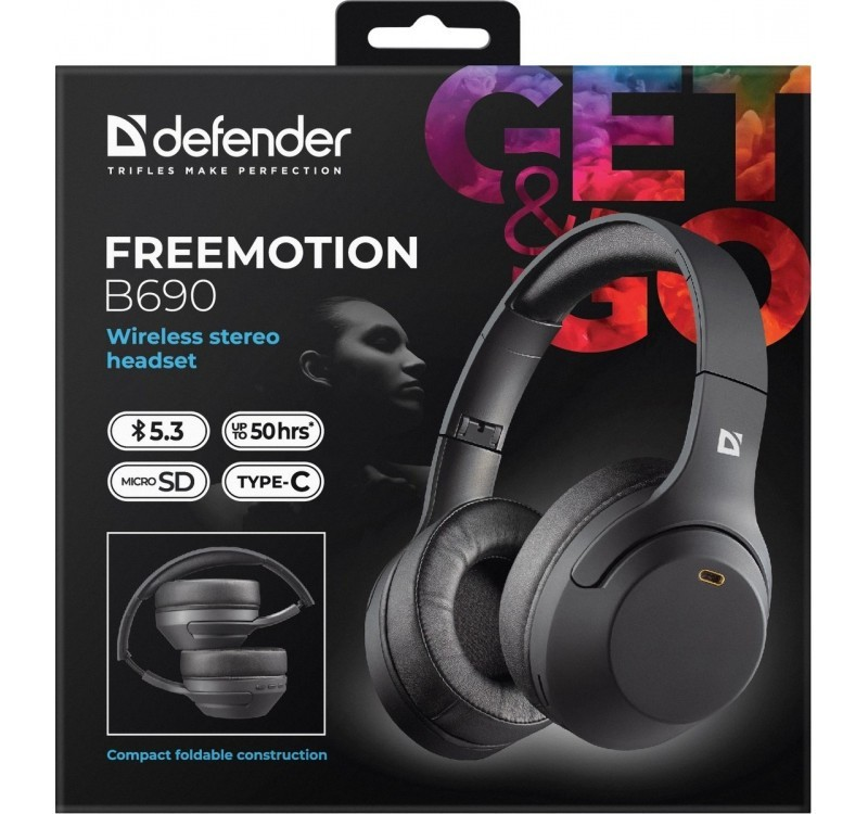 Ausinės DEFENDER BLUETOOTH FREEMOTION B690 Juodas