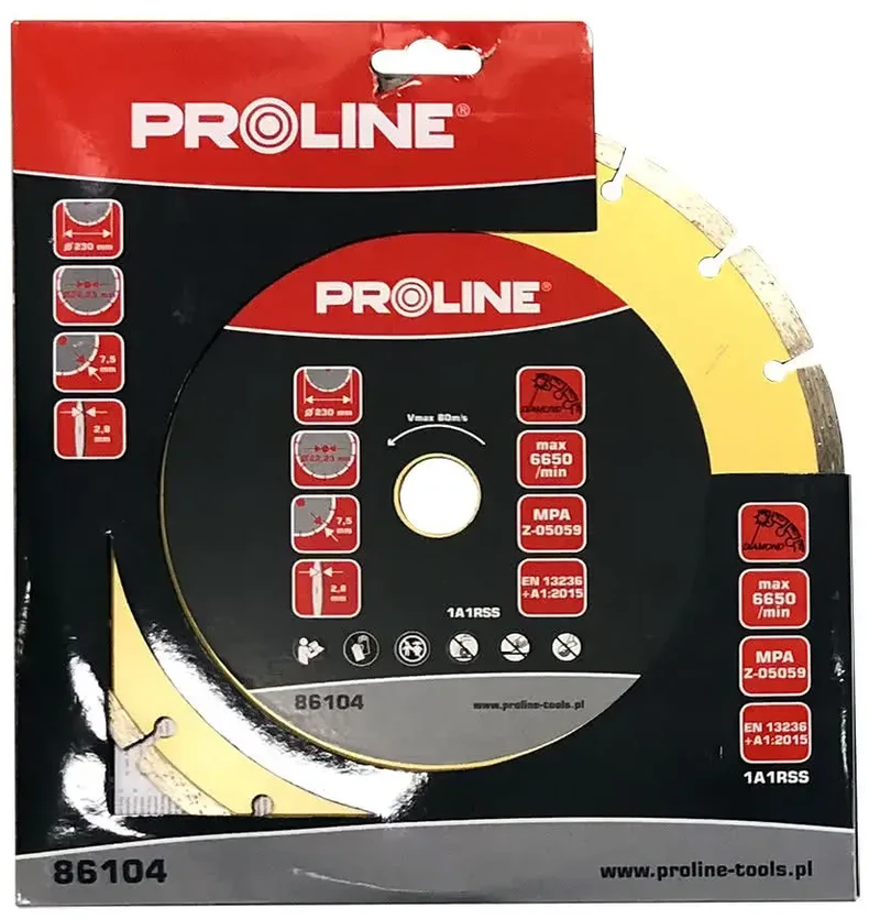 Proline Tarcza Segmentuotas deimantinis diskas (kiet.pumpuras) 230 * 2,8 * 7,5 * 22,23 prolino