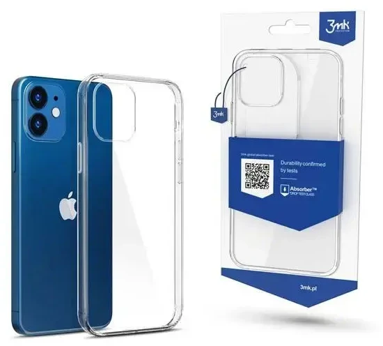 3MK iPhone 12 Mini, TPU, skaidrus, skaidrus telefono dėklas