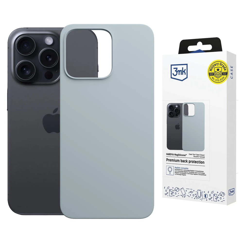 Dėklas 3MK Hardy MagSilicone skirtas Apple iPhone 13 Pro Max mėlynos spalvos
