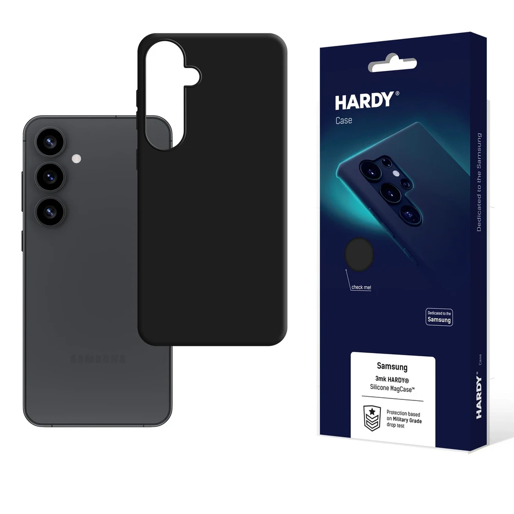 Dėklas Samsung Galaxy S25 – 3mk Hardy silikoninis „Android MagCase“ Juodas