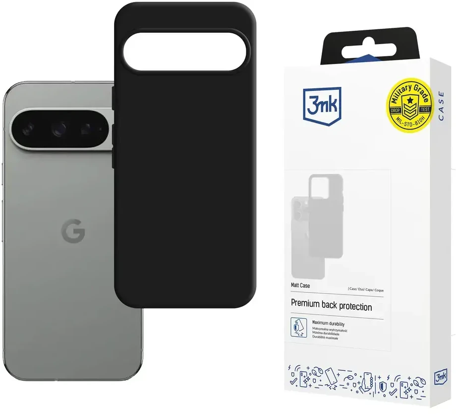 3Mk apsauginis 3mk matinis dėklas, skirtas „Google Pixel 10“ / „Google Pixel 10 Pro“ – matinis juodas