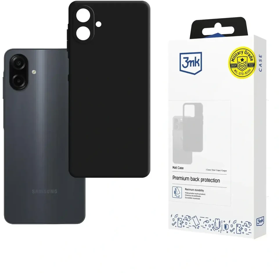 3mk matinis dėklas, skirtas „Samsung Galaxy A07 4G“ - juodas