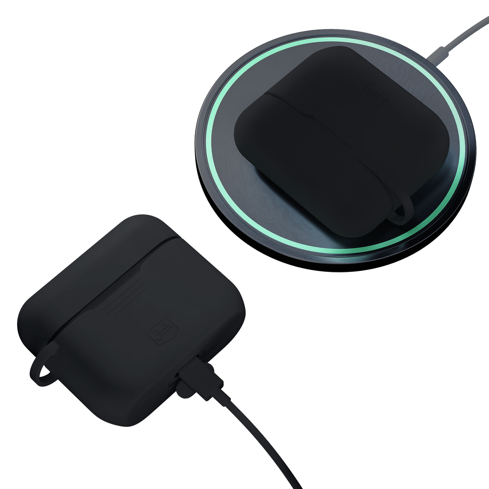 3Mk apsauginis 3mk silikoninis AirPods dėklas, skirtas AirPods Pro 3 - Juodas