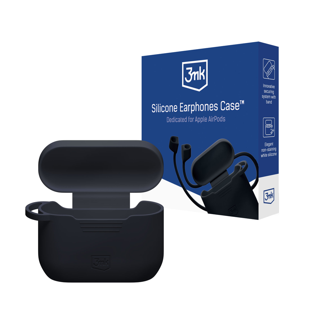 3Mk apsauginis 3mk silikoninis AirPods dėklas, skirtas AirPods Pro 3 - Juodas
