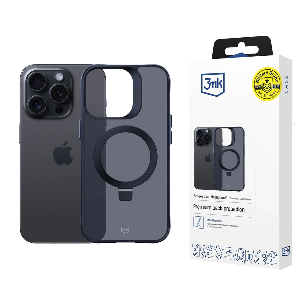 Dėklas 3MK Smoke Apple iPhone 15 Pro Max Magsafe ir viryklės