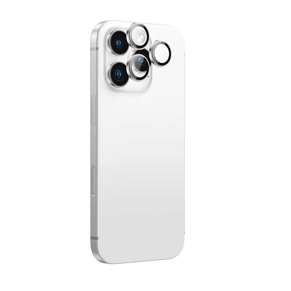 „AmazingThing AR“ aliuminio 3 objektyvų stiklas su kameros objektyvo rėmeliu, skirtas „iPhone 16 Pro“ / „16 Pro Max“ – „Sidabrinis“