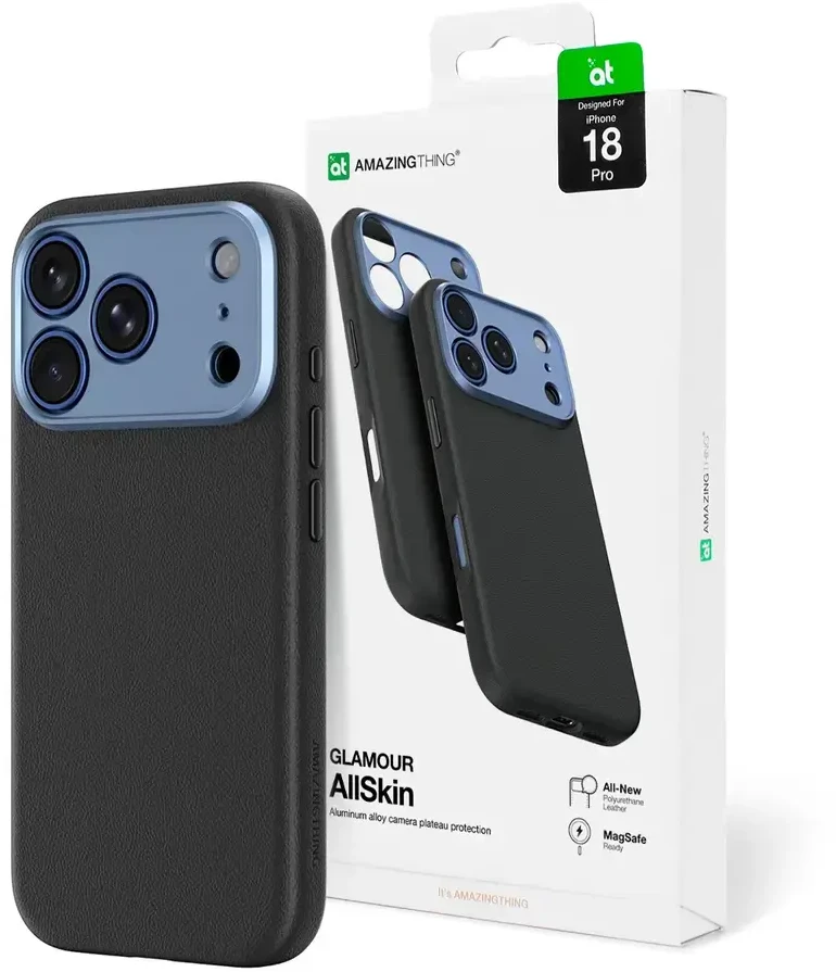 Dėklas AmazingThing Glamour AllSkin iPhone 18 Pro Case with Camera Cover, MagSafe Compatible - Mėlyna