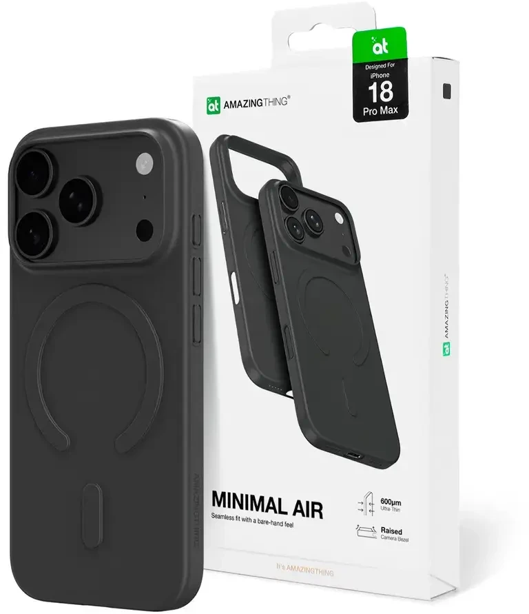 Dėklas AmazingThing Minimal Air Case for iPhone 18 Pro Max Compatible with MagSafe - Juodas