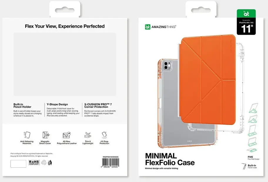 Dėklas AmazingThing Minimal Case for iPad Pro M5 11" - Oranžinis