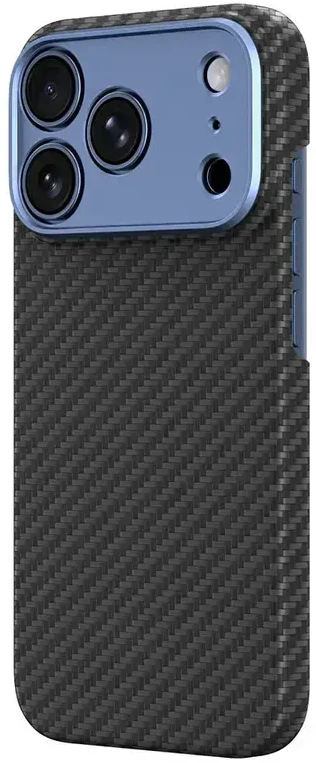 Dėklas AmazingThing Titan Max Lens Case for iPhone 18 Pro in Aramid Fiber with Camera Cover, MagSafe Compatible - Mėlyna