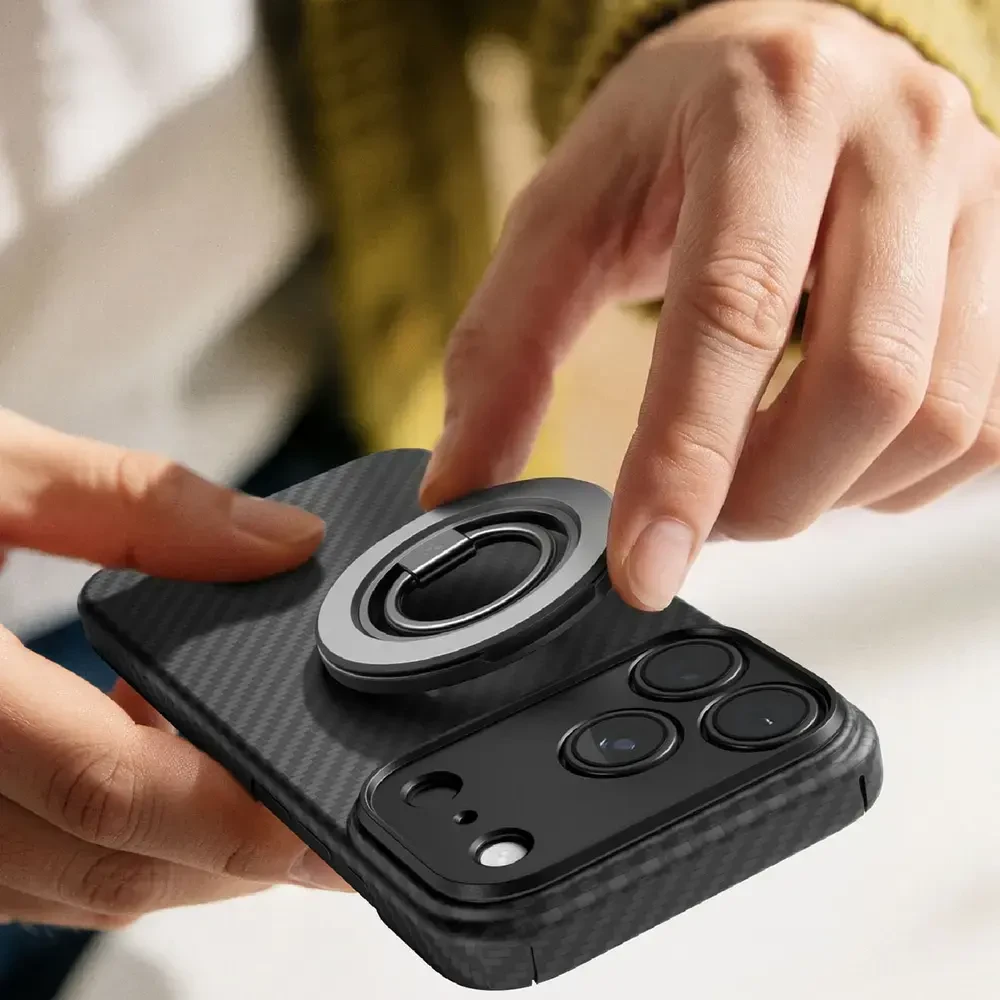 Dėklas Amazingthing Titan Max Lens MagSafe do iPhone 18 Pro juoda