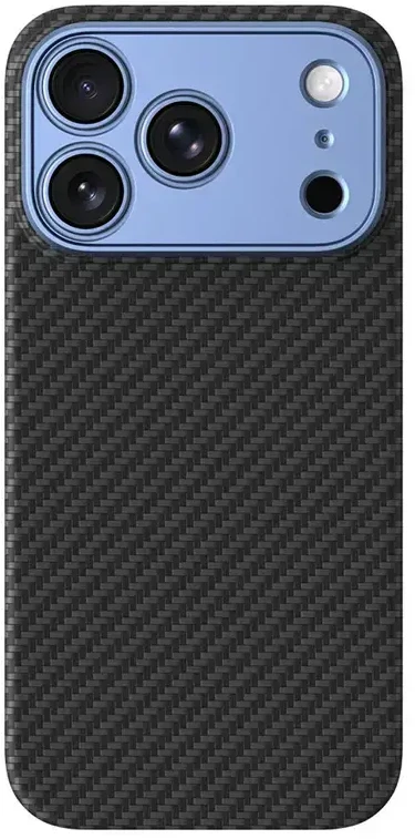 Dėklas AmazingThing Titan Max Lens Case for iPhone 18 Pro Max Aramid Fiber with Camera Cover, MagSafe Compatible - Mėlyna