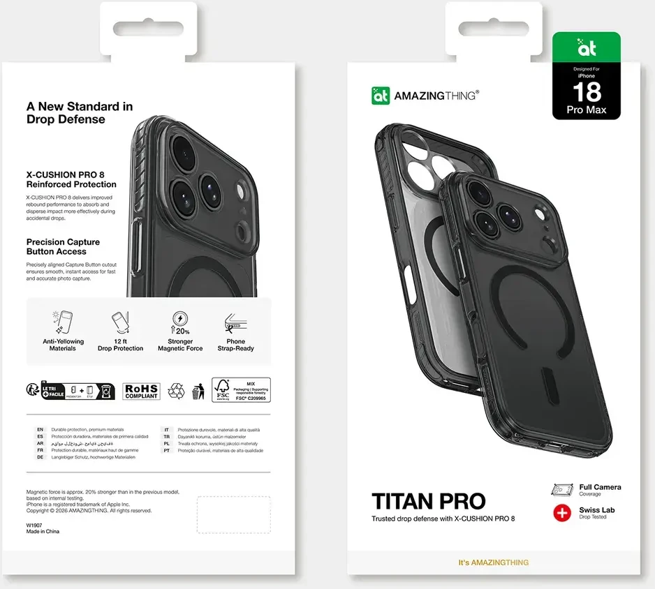 Dėklas Amazingthing Titan Pro Lens MagSafe do iPhone 18 Pro Max juoda
