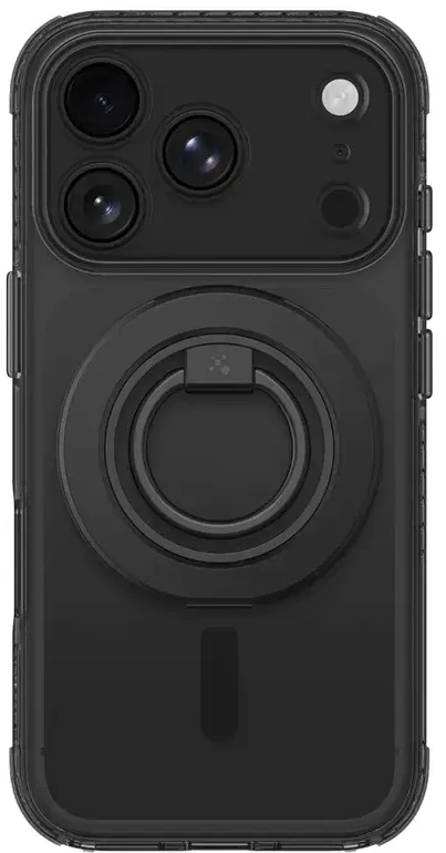 Dėklas AmazingThing Titan Pro Lens Ring Set Case for iPhone 18 Pro with Camera Cover and Magnetic Ring Compatible with MagSafe - Juodas