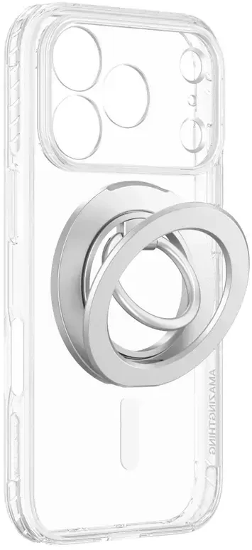 Dėklas Amazingthing Titan Pro Lens Ring Set MagSafe do iPhone 18 Pro Max permatomas