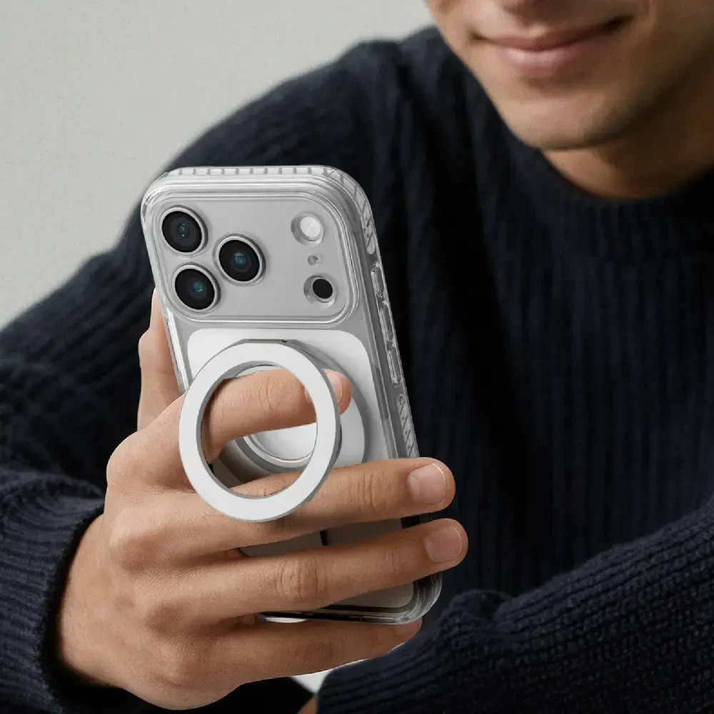 Dėklas Amazingthing Titan Pro Lens Ring Set MagSafe do iPhone 18 Pro Max permatomas