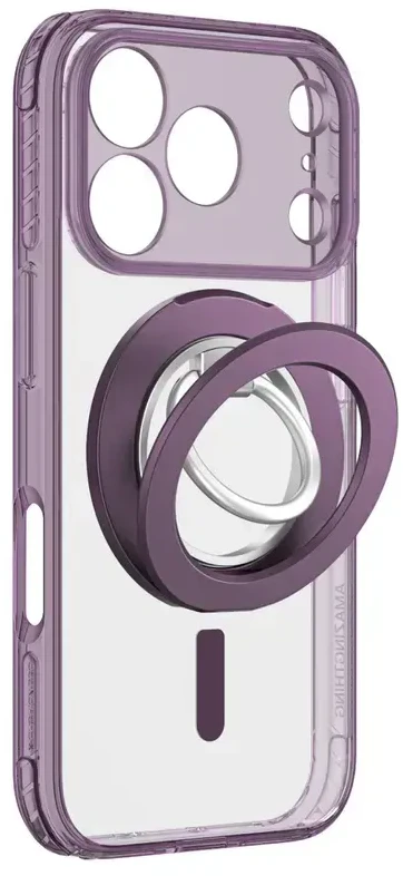 Dėklas Amazingthing Titan Pro Lens Ring Set MagSafe do iPhone 18 Pro Max violetinė