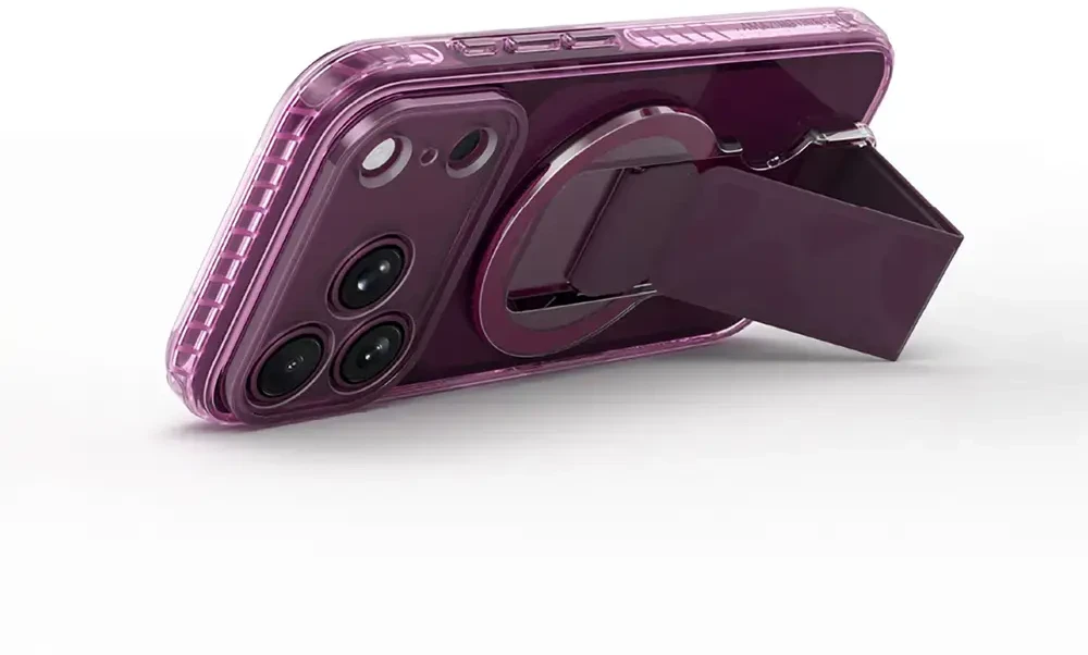 Dėklas Amazingthing Titan Pro Lens Stand Set MagSafe do iPhone 18 Pro violetinė