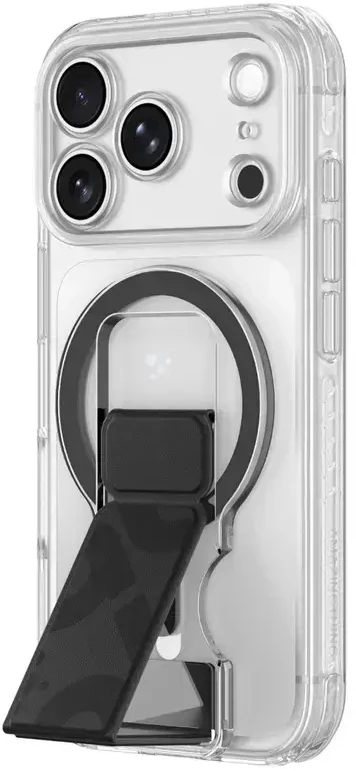 Dėklas Amazingthing Titan Pro Lens Stand Set MagSafe do iPhone 18 Pro Max permatomas