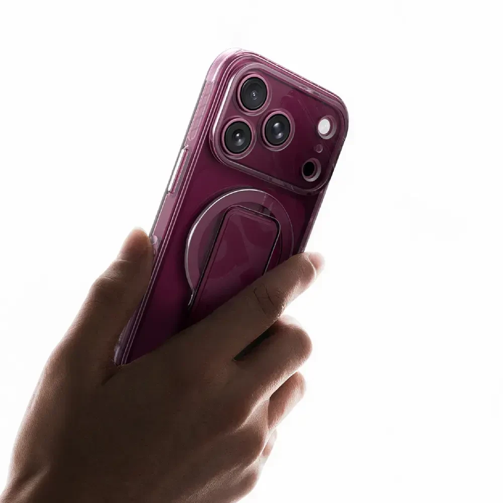 Dėklas Amazingthing Titan Pro Lens Stand Set MagSafe do iPhone 18 Pro violetinė