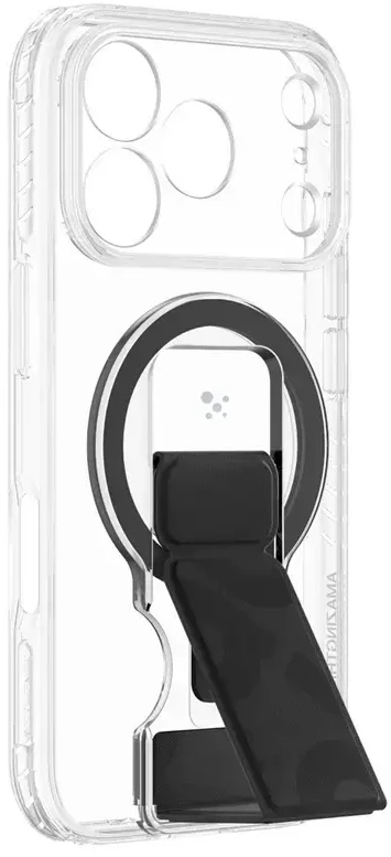 Dėklas Amazingthing Titan Pro Lens Stand Set MagSafe do iPhone 18 Pro Max permatomas