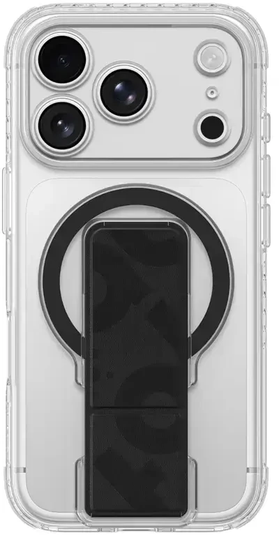 Dėklas Amazingthing Titan Pro Lens Stand Set MagSafe do iPhone 18 Pro Max permatomas