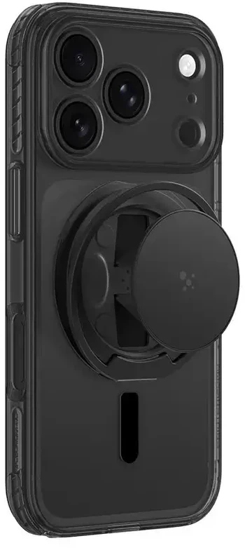 Dėklas AmazingThing Titan Pro Pop Lens Case for iPhone 18 Pro with Camera Cover, Holder and Stand, MagSafe Compatible - Juodas