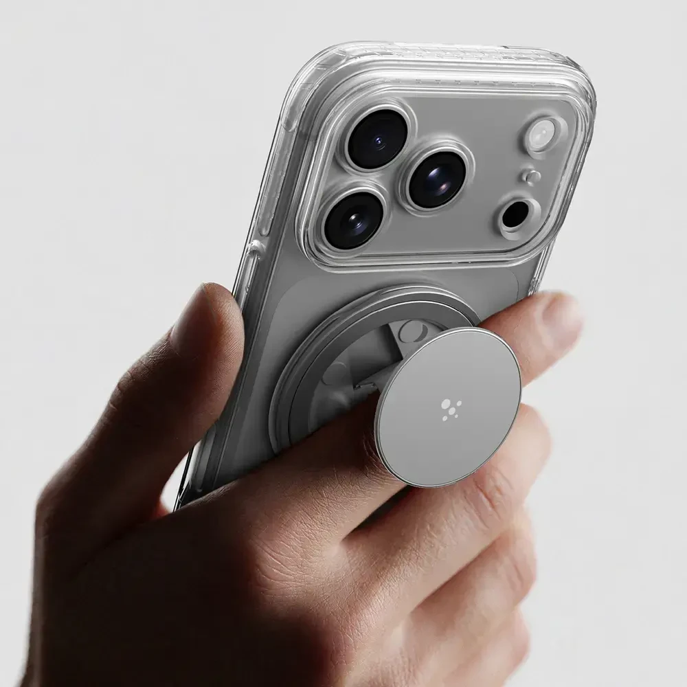 Dėklas AmazingThing Titan Pro Pop Lens Case for iPhone 18 Pro Max with Camera Cover, Holder and Stand, MagSafe Compatible - Clear
