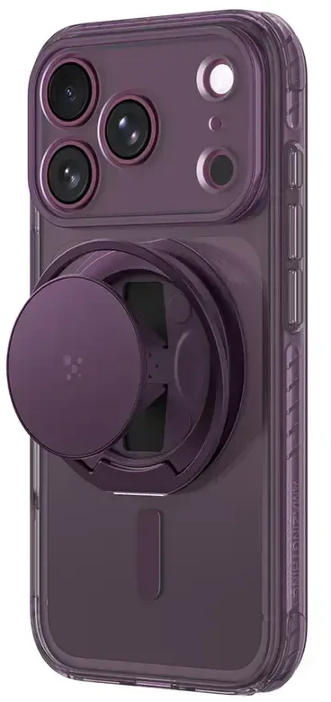 Dėklas AmazingThing Titan Pro Pop Lens Case for iPhone 18 Pro with Camera Cover, Holder and Stand, MagSafe Compatible - Violetinė
